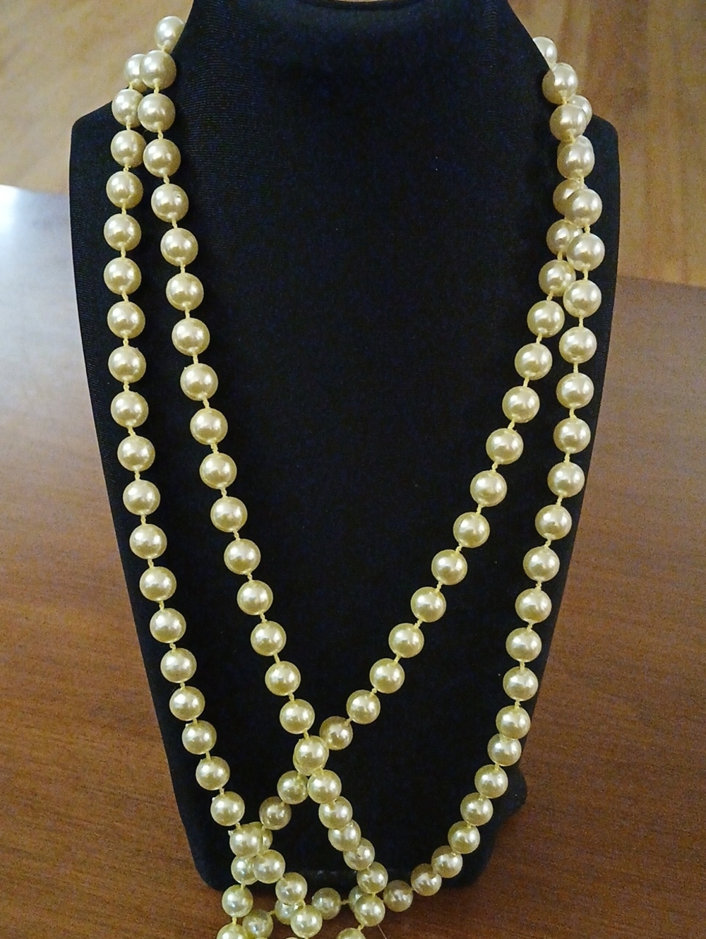 Classic Gold-Tone Pearl Bead 44" Necklace - Elegant Layered Style